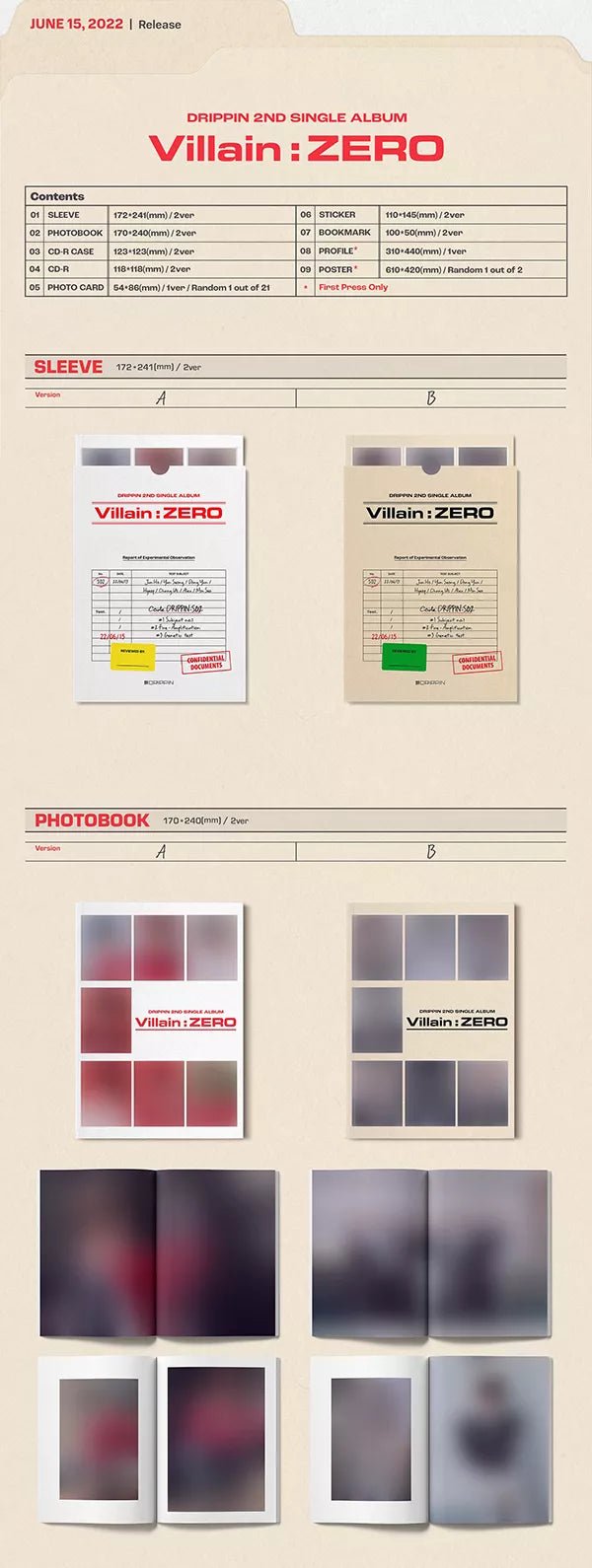 DRIPPIN - VILLAIN: Zero (2nd Single-Album)