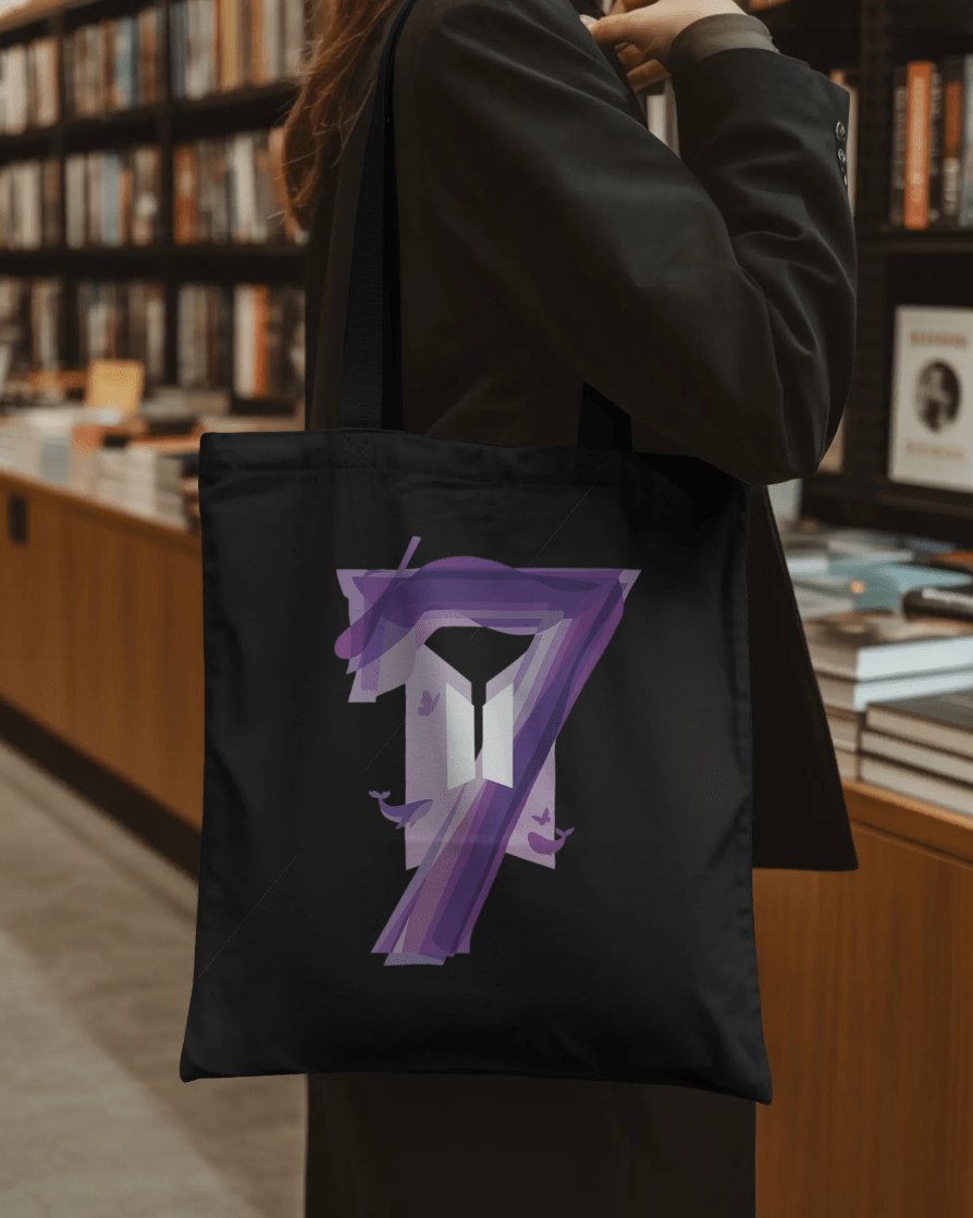 BTS Borahae "7" Tote Bag – I Purple You Army Organic Tote Bag Jutebeutel - SeoulMate
