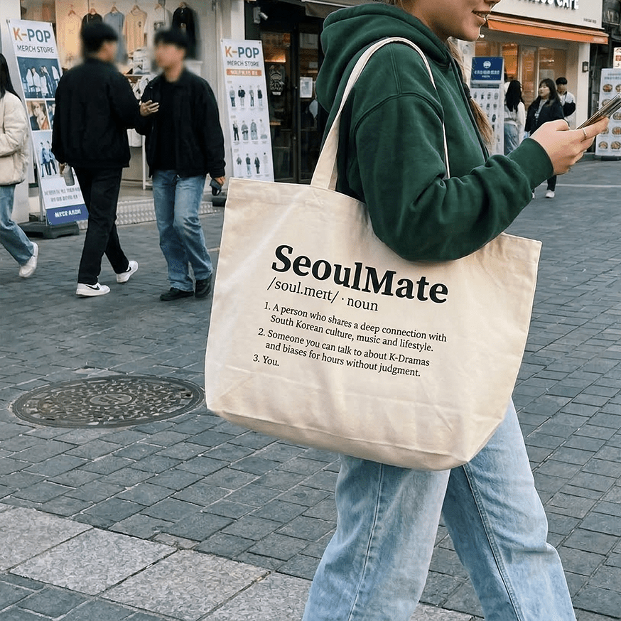 "SeoulMate" Tote Bag – XL Shopper für Korea und K - Pop Fans - SeoulMate